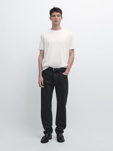 T-shirt 100 % coton mercerisé - Blanc de Zara - Image 0