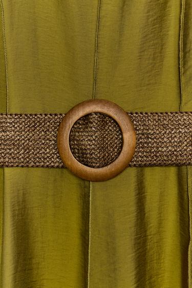 ROBE MI-LONGUE AVEC CEINTURE - Kaki de Zara - Image 10