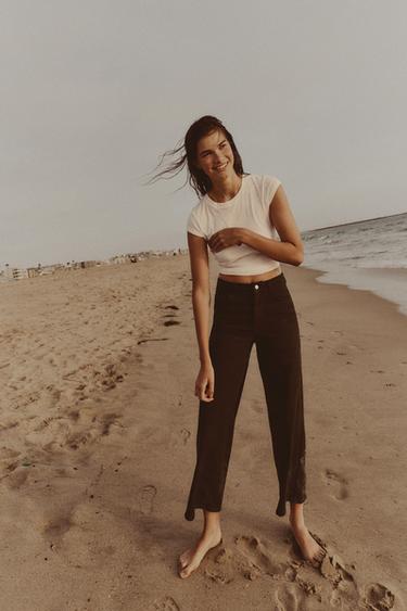 Z1975 HIGH-WAIST CULOTTES - Brown by Zara