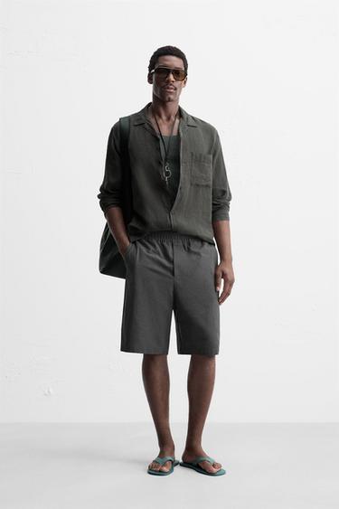 BERMUDA RELAXED FIT ALGODÓN - Gris de Zara - Imagen 0