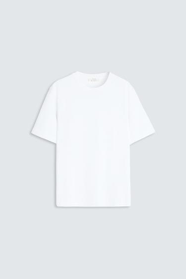 Zara HEAVYWEIGHT SHORT SLEEVE T-SHIRT - White