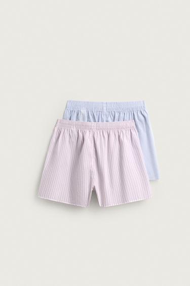 2-PACK MIXED POPLIN BOXERS — various 2