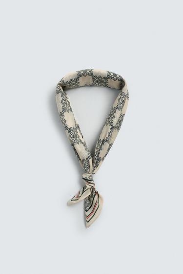 GEOMETRIC PRINT BANDANA - Beige by Zara - Image 1