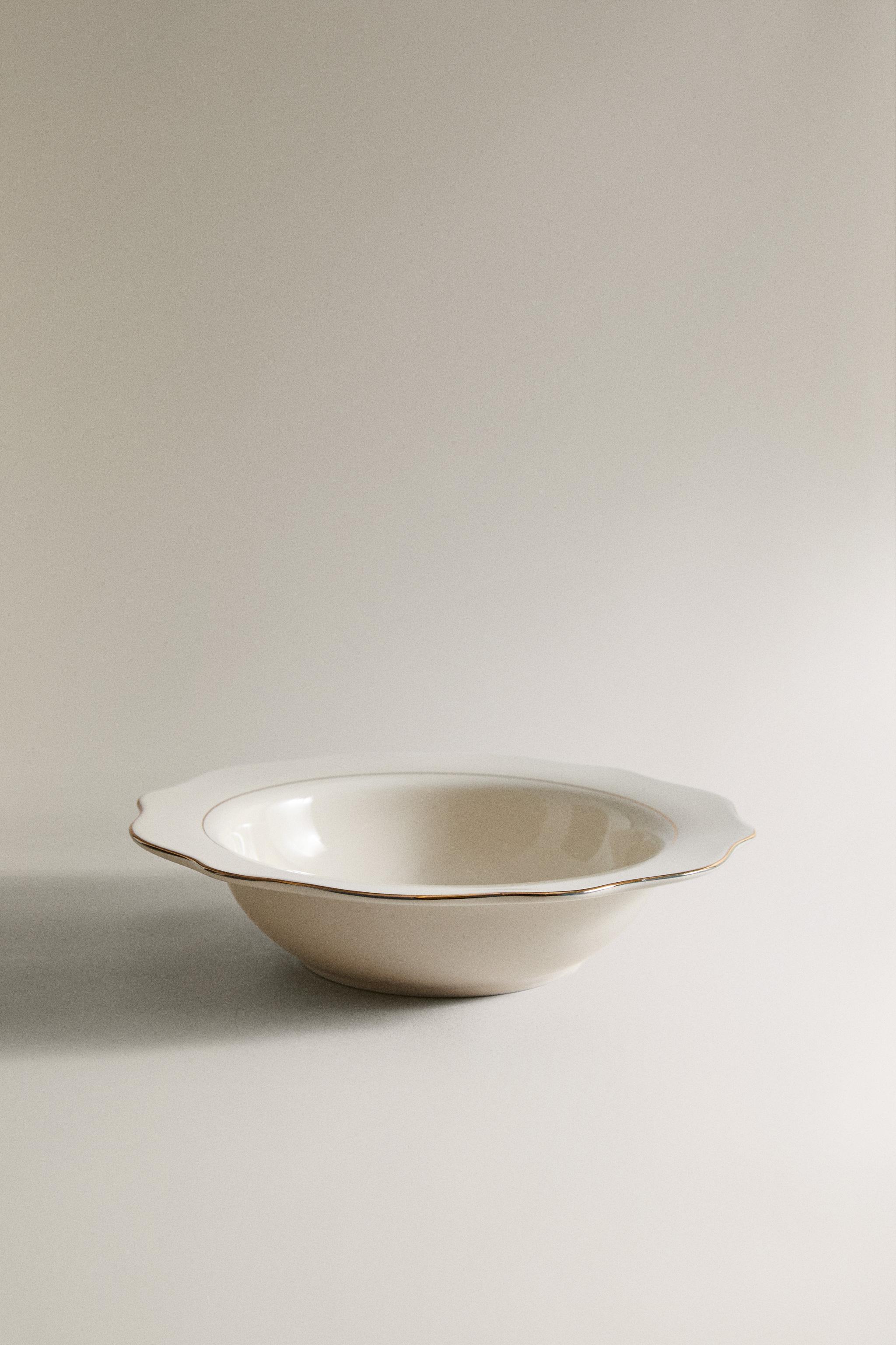 ASSIETTE CREUSE PORCELAINE FILET