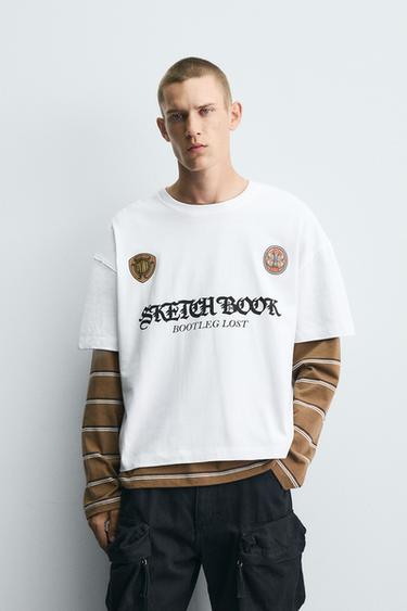 T-SHIRT IMPRIMÉS COMBINÉS - Blanc de Zara - Image 1