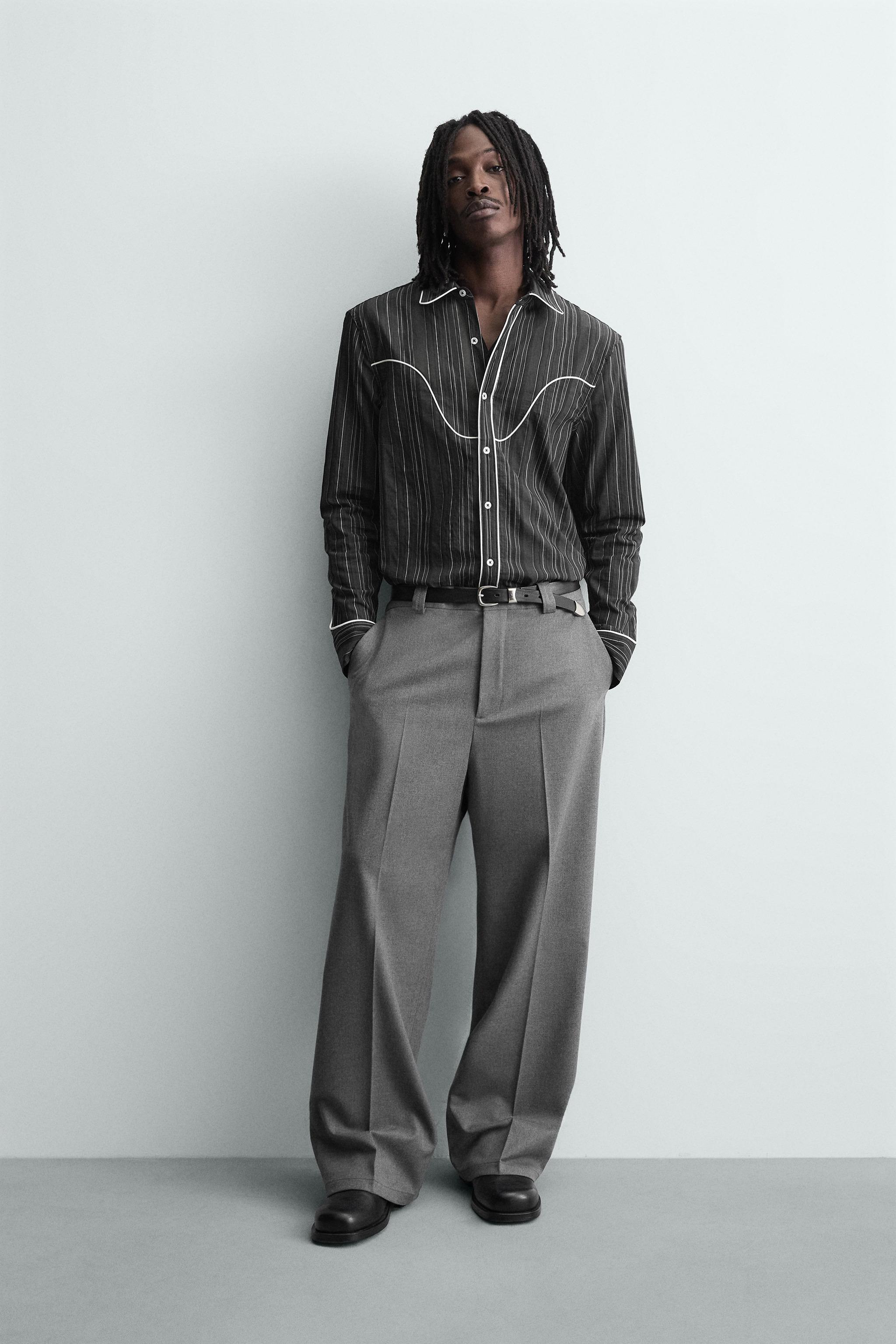 ウエスタンシャツ（パイピング） - グレー | ZARA Japan / 日本