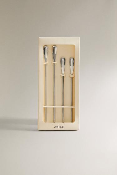 LOT DE CUILLÈRES À CAFÉ ALLONGÉES (LOT DE 4) - Acier de Zara - Image 3