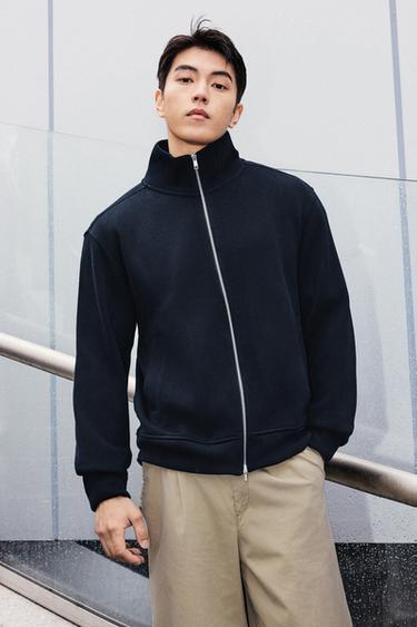 Zara 羅紋互鎖夾克 - 海藍色