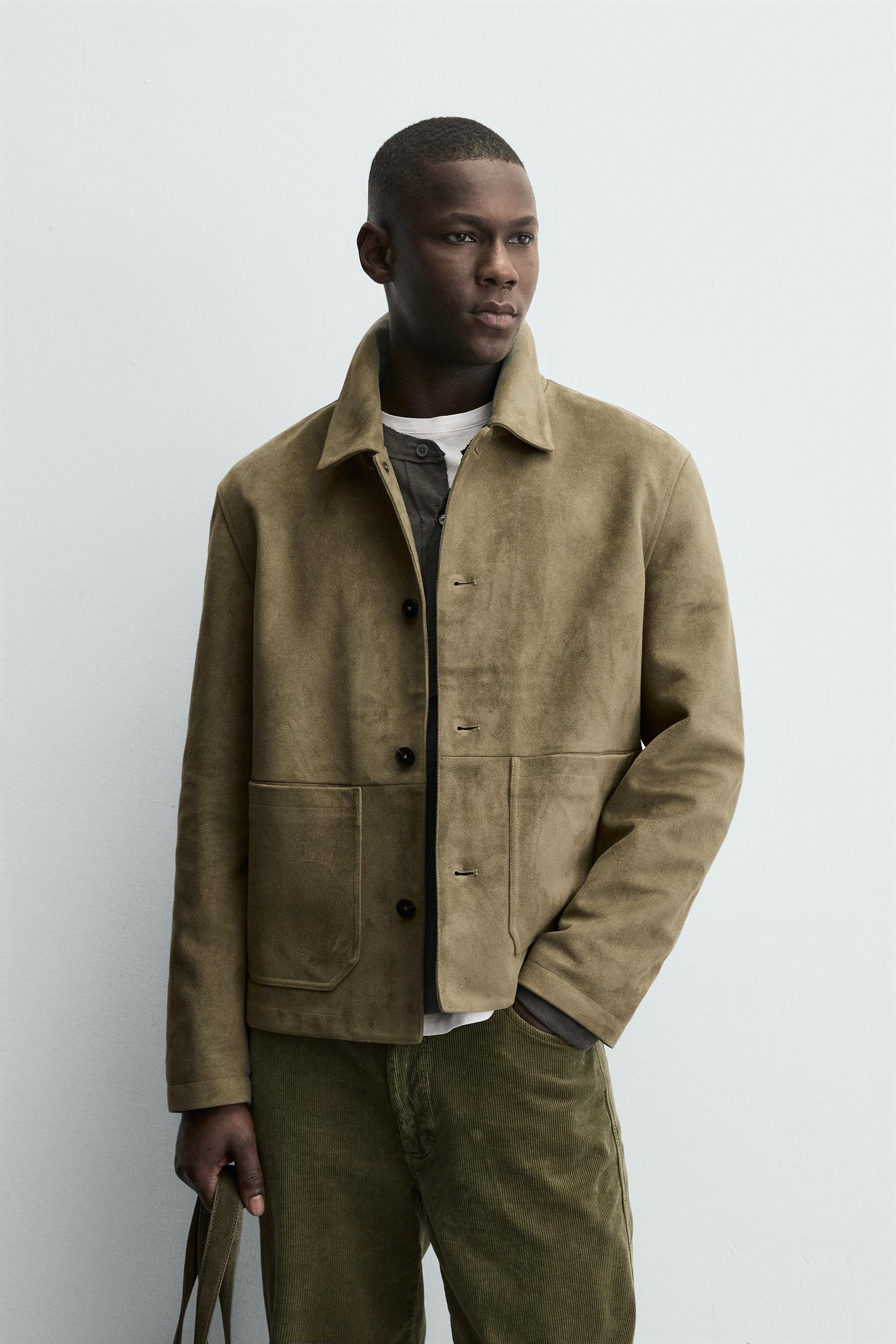 BLOUSON EFFET DAIM AVEC POCHES