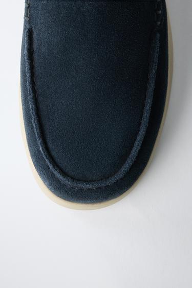 CHAUSSURES BATEAU CUIR - Bleu marine de Zara - Image 5