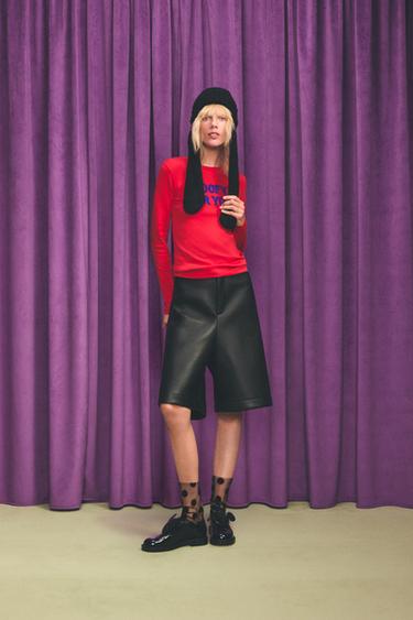 Zara HARRY LAMBERT FOR ZARA X DISNEY 點點紗網高筒襪 - 黑色