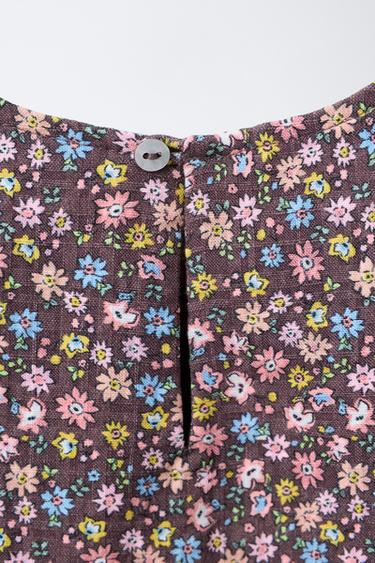 BLOUSE IMPRIMÉ FLEURI - Marron de Zara - Image 3