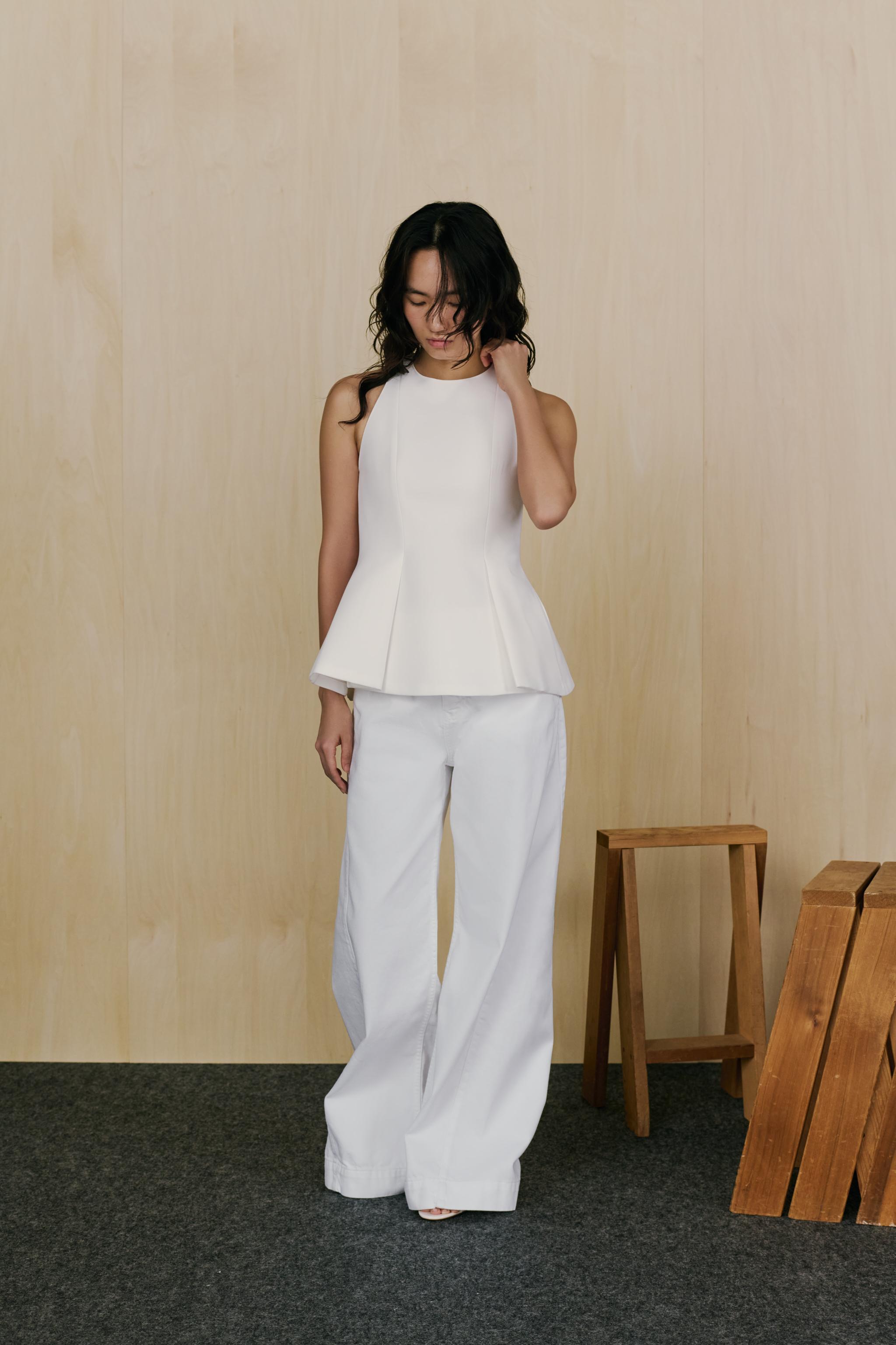 JEANS Z1975 ワイドレッグ ミッドライズ サイドシーム