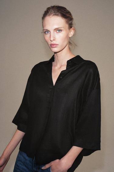 CHEMISE FLUIDE OVERSIZE ZW COLLECTION - Marron de Zara