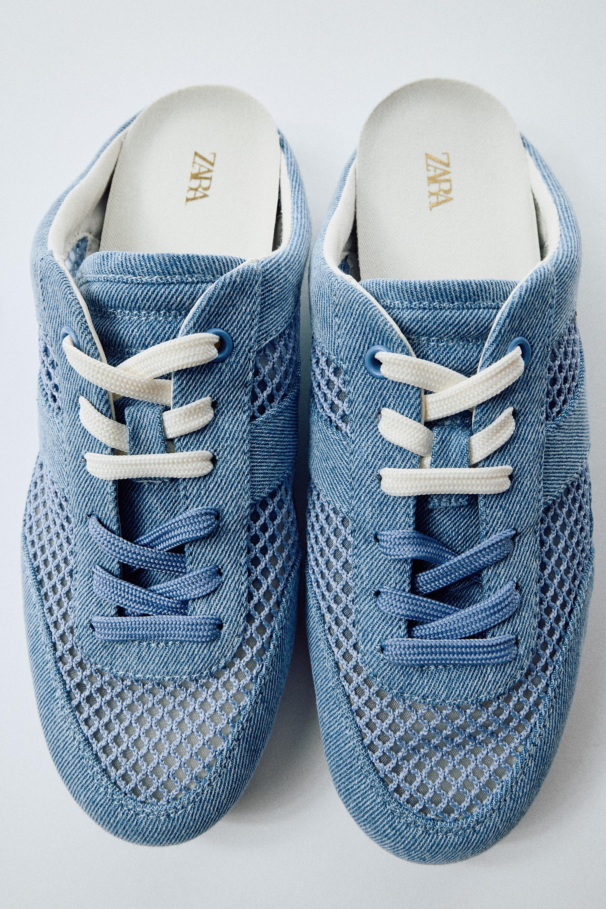 MESH SLINGBACK TRAINERS — Denim Blue