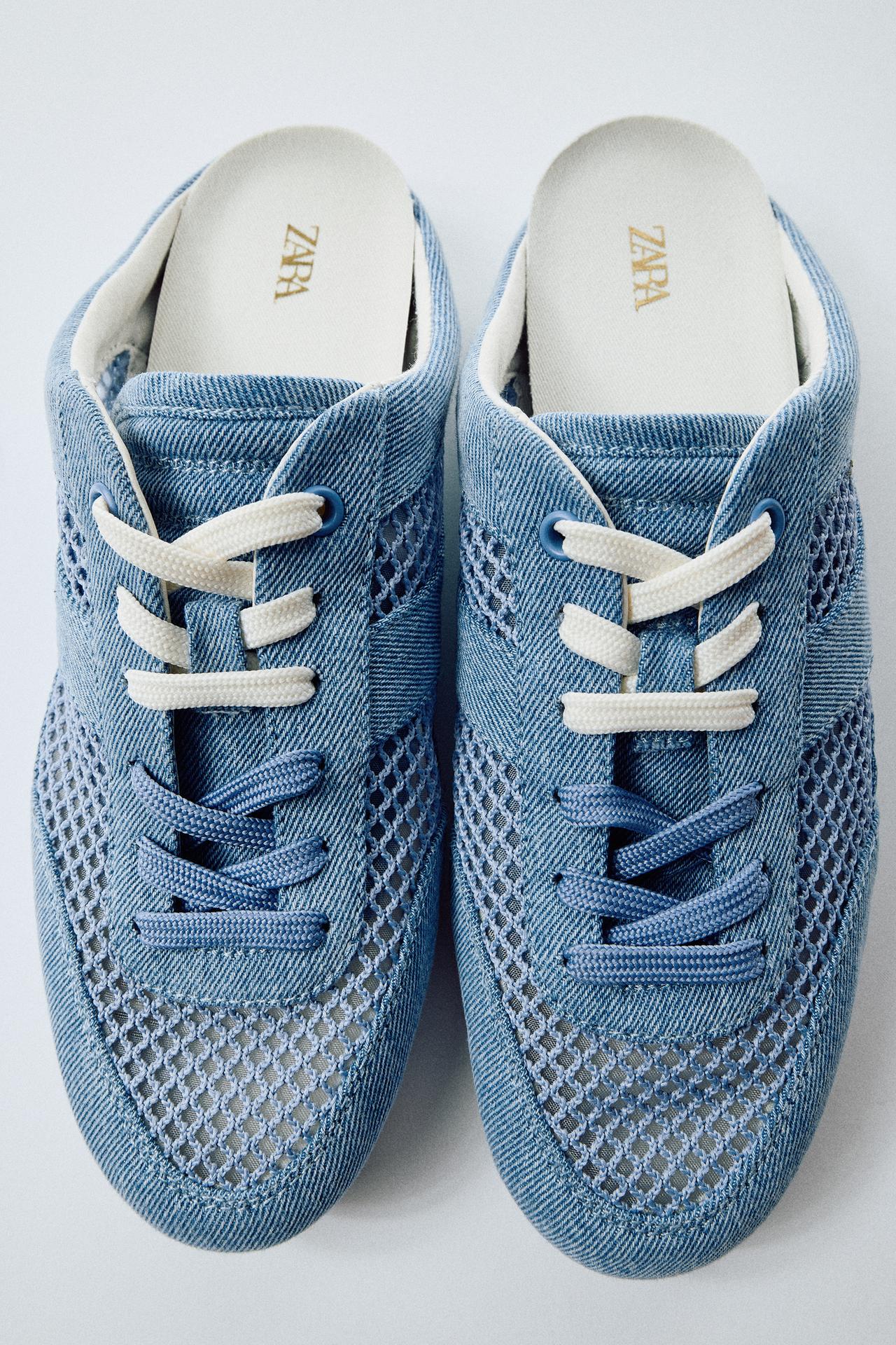 MESH SLINGBACK TRAINERS — Denim Blue