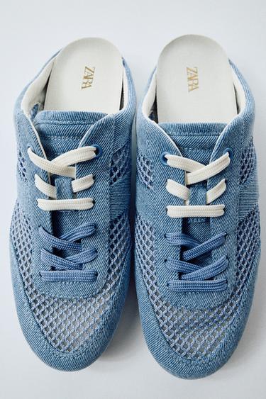 GIÀY THỂ THAO HỞ GÓT PHỐI LƯỚI - Xanh Cao Bồi từ Zara
