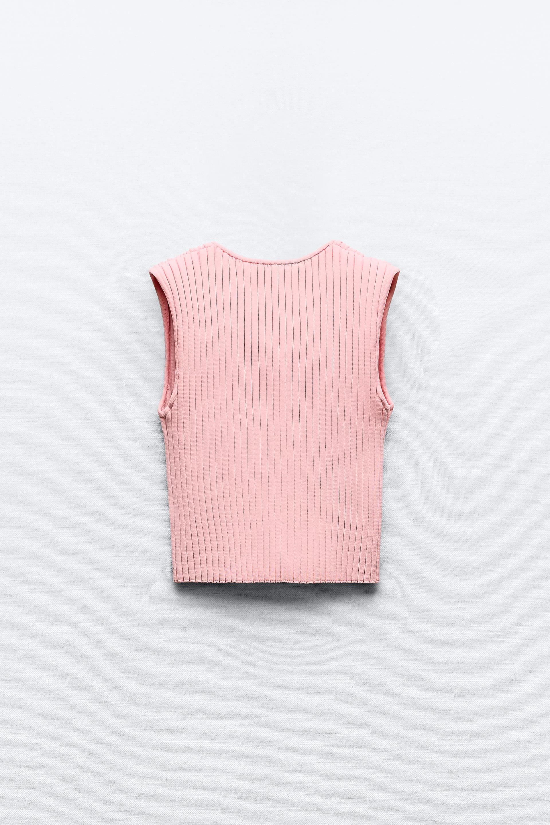 Light Pink Cropped Knit Top  Knit crop top, Light pink tops, Pink crop top