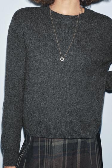 Zara 100% CASHMERE JUMPER - Anthracite grey