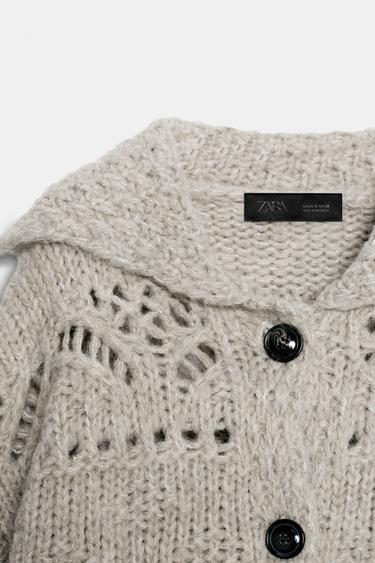 GILET EN MAILLE ÉPAISSE POINTELLE - Beige de Zara - Image 4