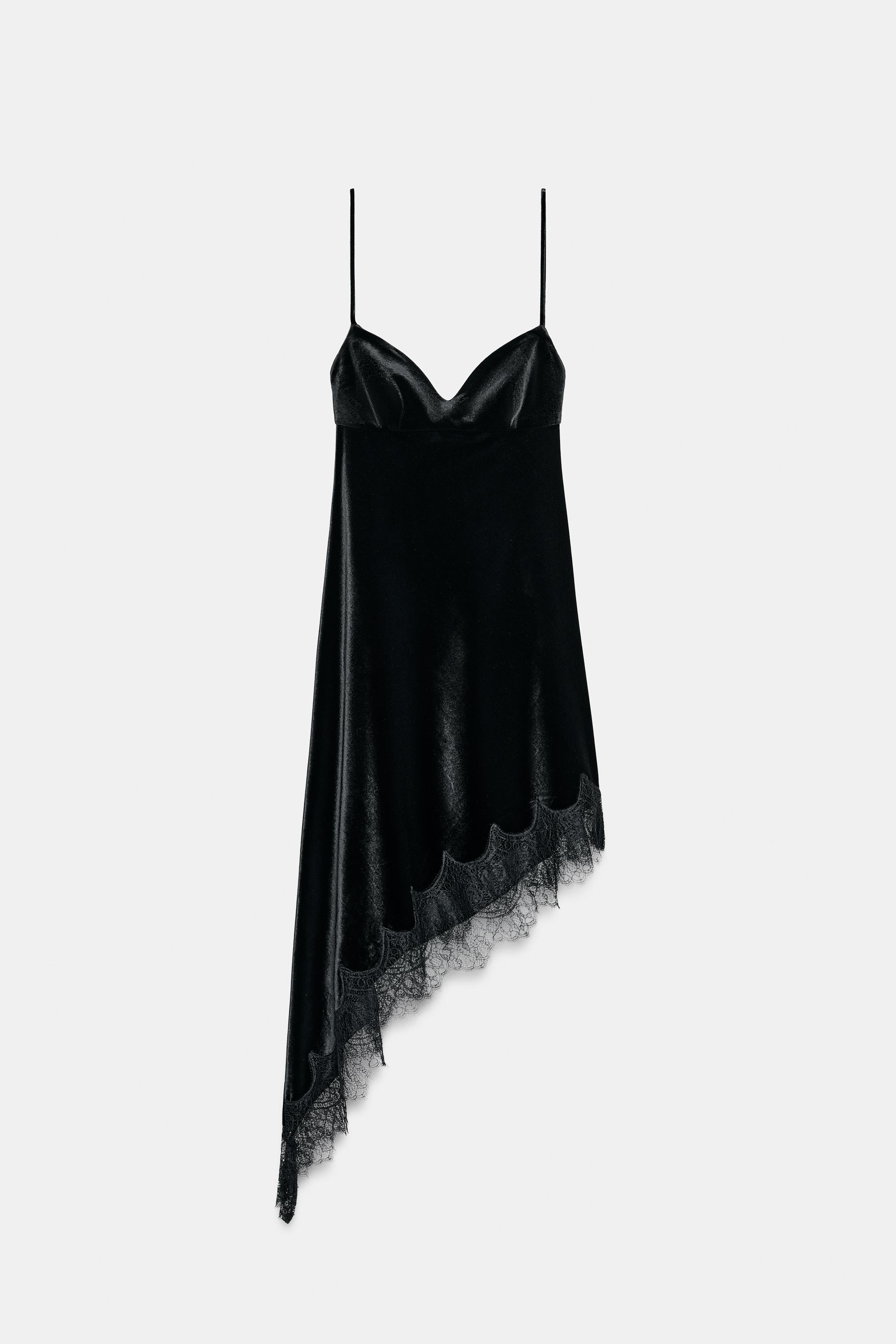 VELVET LACE MIDI DRESS - Black | ZARA Australia VELVET LACE MIDI DRESS - Black | ZARA Australia