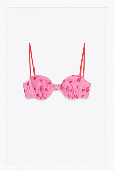 TOP BIKINI AROS ESTAMPADO TOMATES - Fucsia de Zara