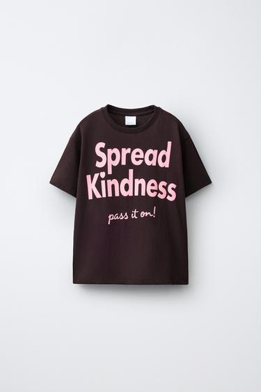 CAMISETA TEXTO - Marrón de Zara - Imagen 0