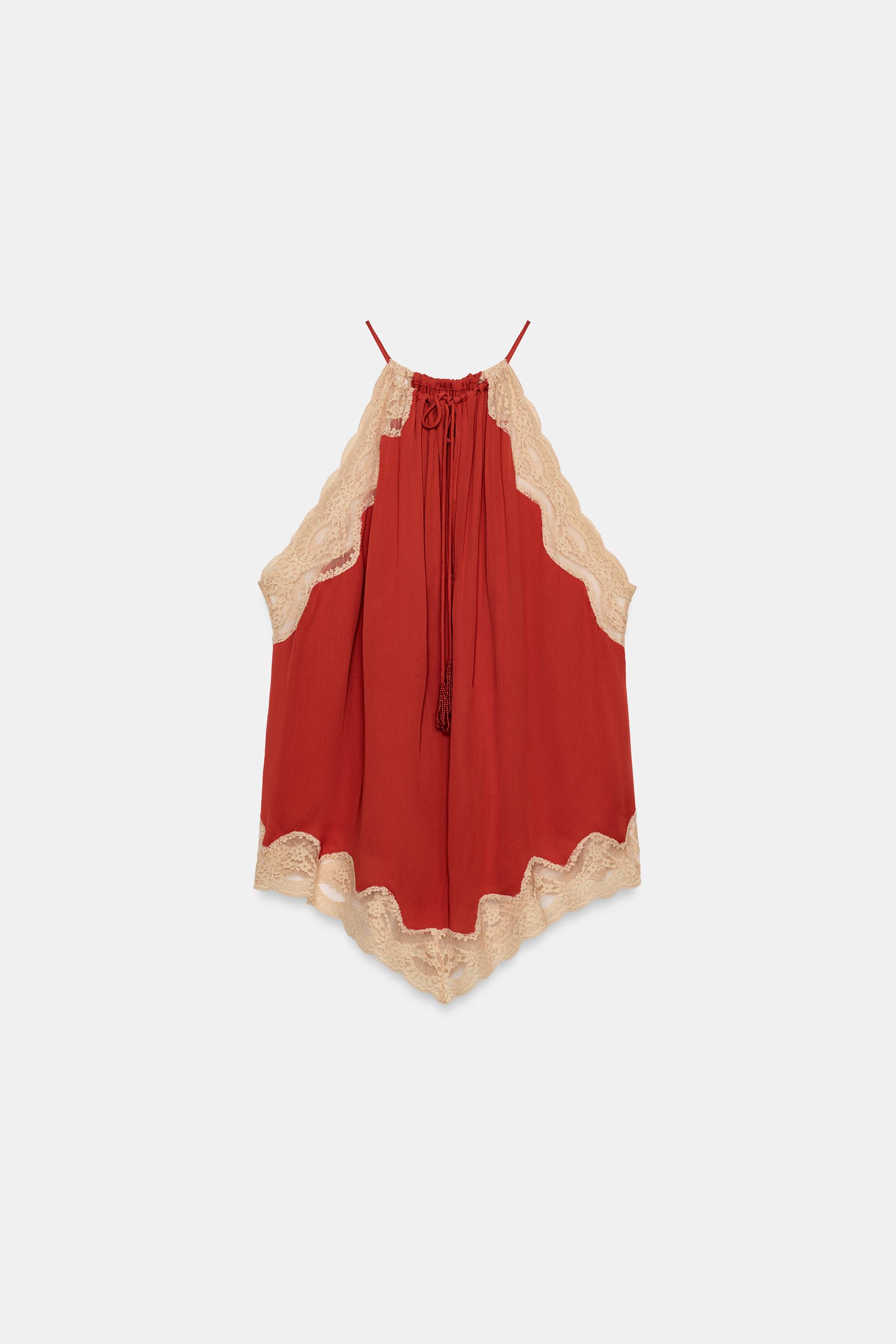 DANTEL DETAYLI HALTER TOP ZW COLLECTION - Görsel 6