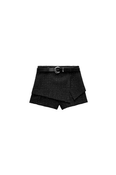 TEXTURED CULOTTES WITH BELT