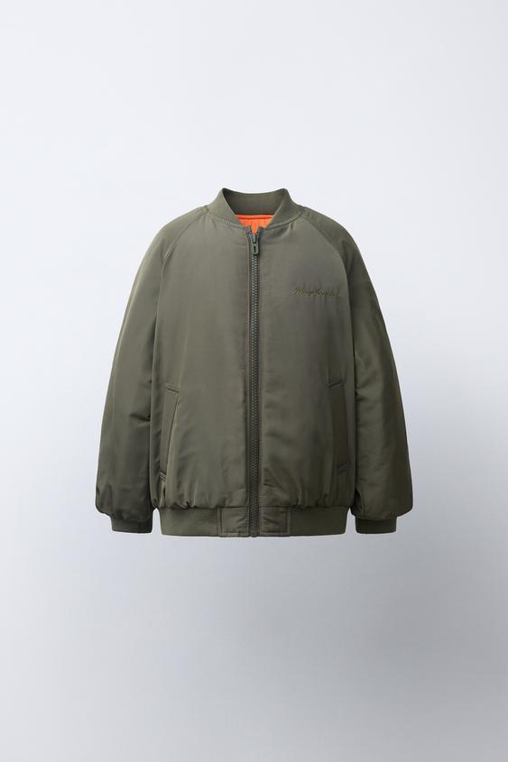 ÁO KHOÁC BOMBER LÓT TƯƠNG PHẢN - Kaki từ Zara - Hình ảnh 0