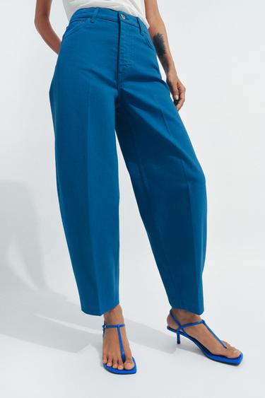 ZW COLLECTION TAPERED HIGH-WAIST JEANS - denim blue by Zara
