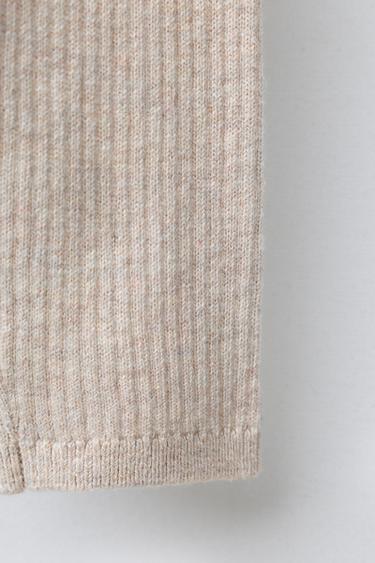 RIBBED LEGGINGS WITH BUTTONS - Light beige by Zara - Image 3