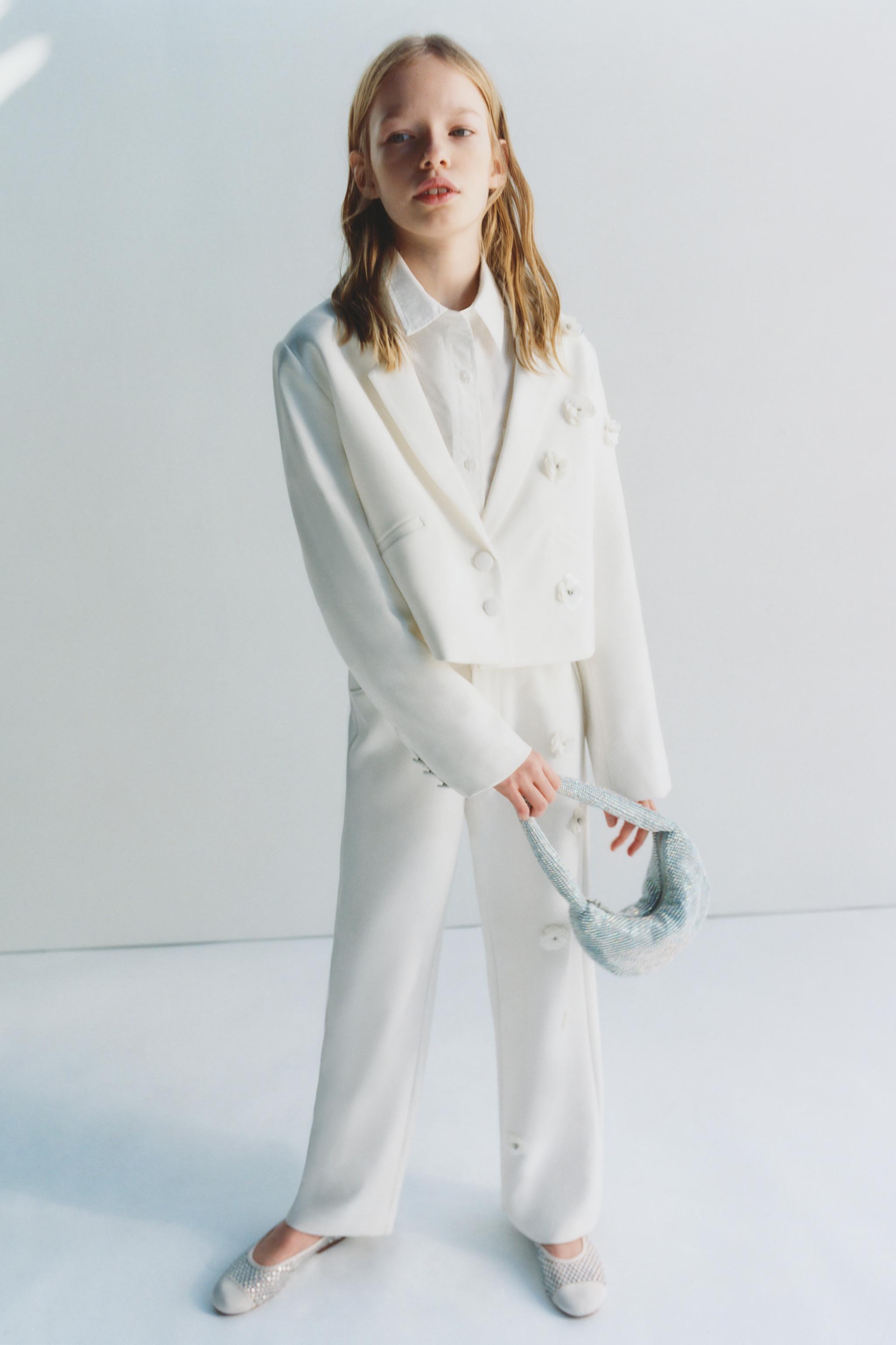 ZARA ザラ ホワイト テーラードジャケット S - メルカリ