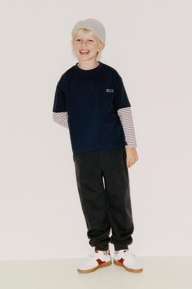 PLAIN FLEECE JOGGER TROUSERS - Blue / Grey by Zara - Image 4