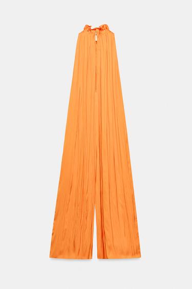 ZW COLLECTION SATIN JUMPSUIT - Orange by Zara - Image 5