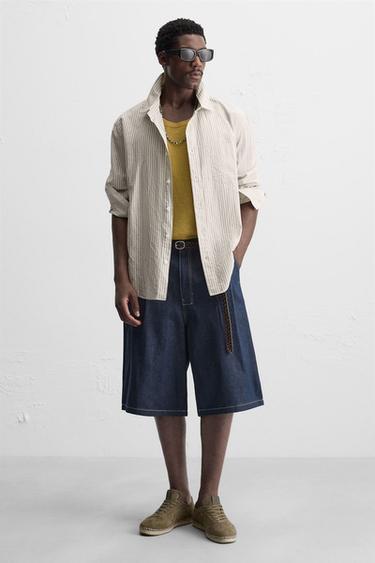 LEATHER AND JUTE SHOE - Khaki Green by Zara - Image 1