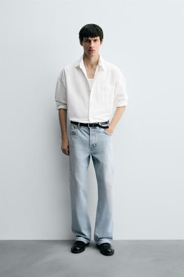 JEAN COUPE ÉVASÉE - Bleu clair de Zara