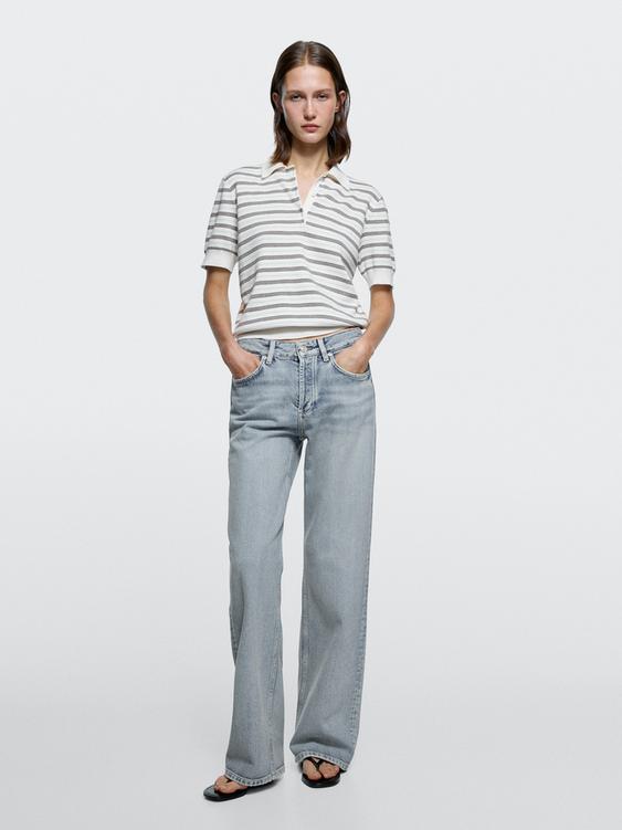 Mid-rise wide-leg jeans