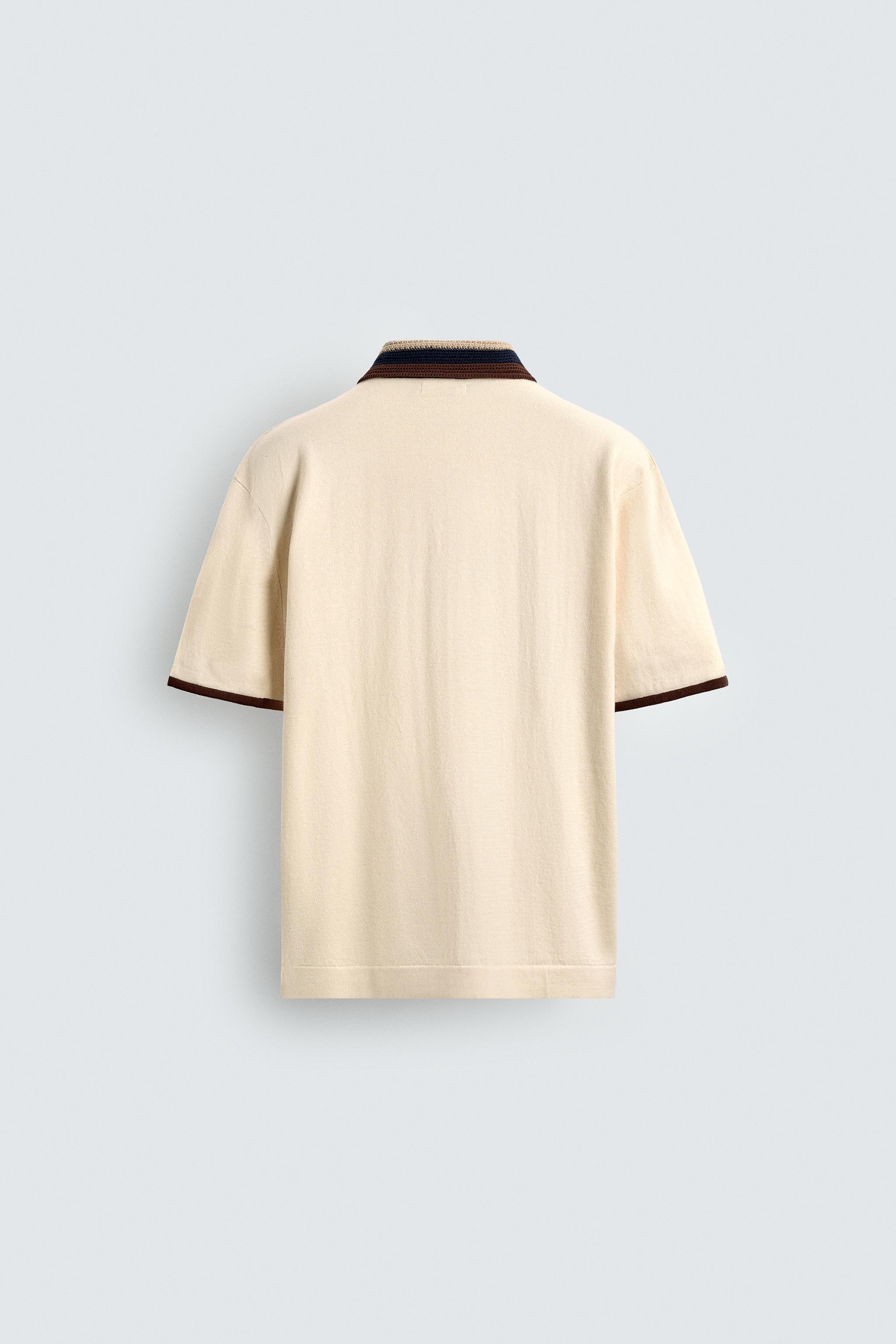 CONTRAST KNIT SHIRT