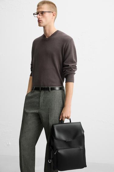 Zara FLAP BACKPACK - Black - Image 0