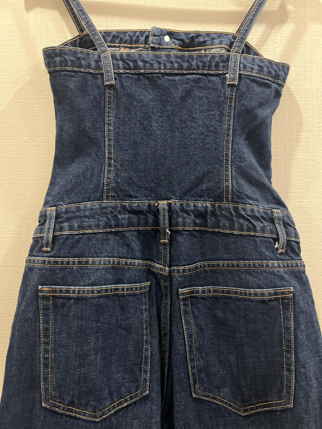 LONG TRF DENIM JUMPSUIT WITH BELT - Image 3