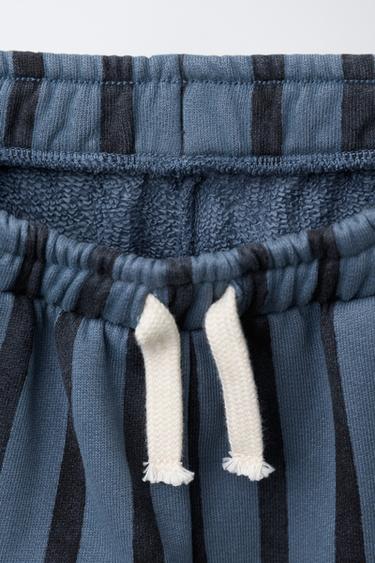 STRIPED BAGGY PLUSH TROUSERS - blue/black by Zara - Image 2