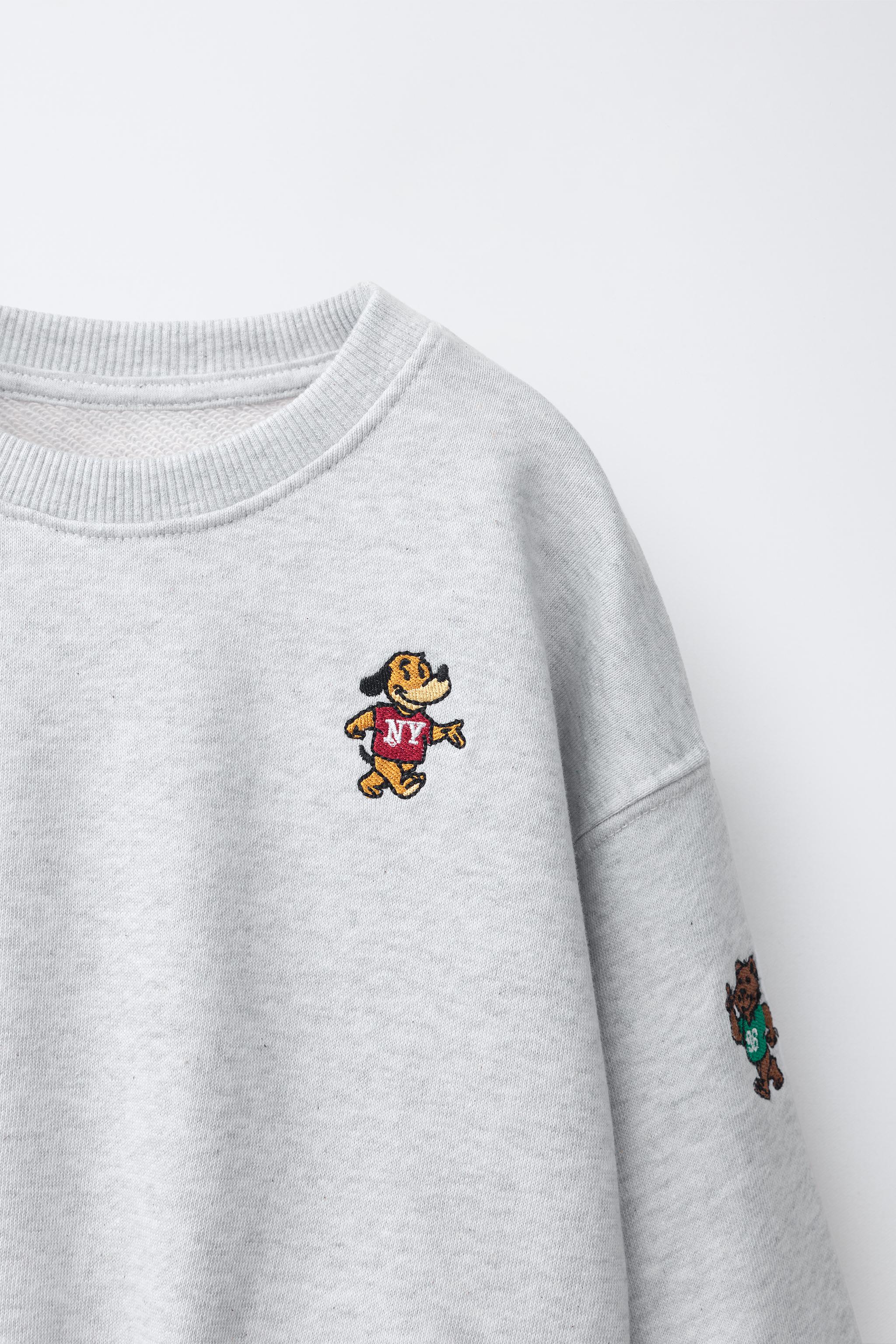 Детские худи Zara EMBROIDERED ANIMAL SWEATSHIRT — фото 4