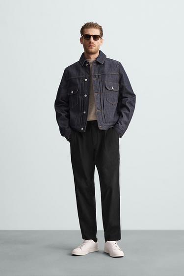 SLIM FIT POPLIN TROUSERS - Black by Zara - Image 0