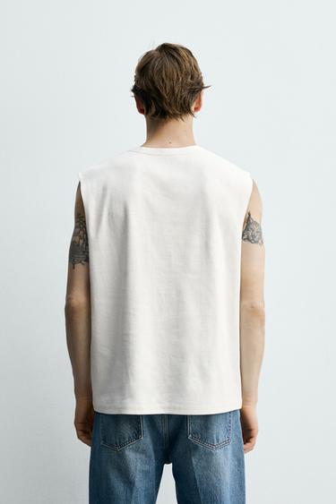 RELAXED FIT TANK TOP - White by Zara - Image 2