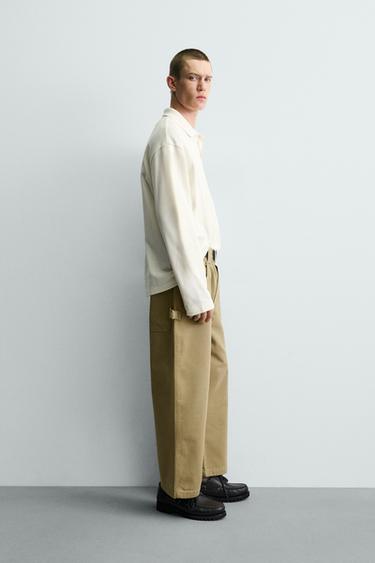 PANTALON CARPENTER COUPE LARGE - Marron clair de Zara - Image 3