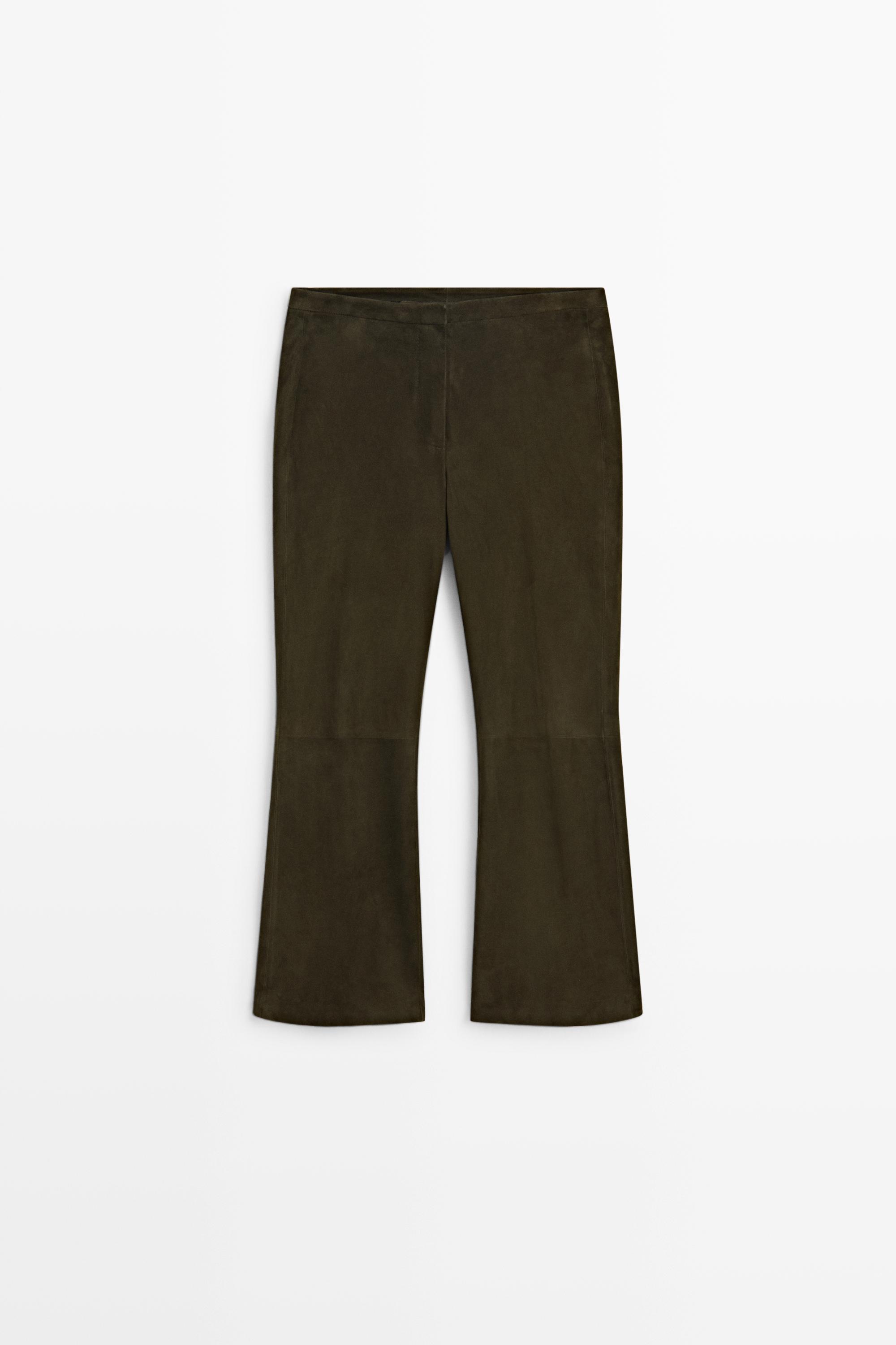 Suede leather pants