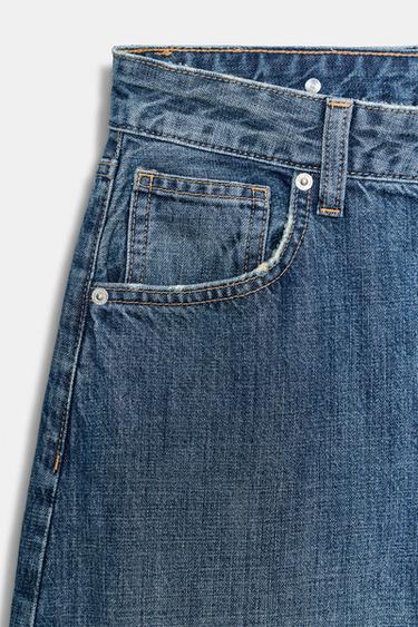 TRF MID-WAIST BALLOON JEANS WITH TAB - Blue by Zara - Image 9