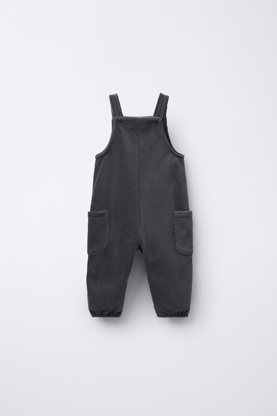 CORDUROY DUNGAREES WITH POCKETS - Blue grey by Zara - Image 0