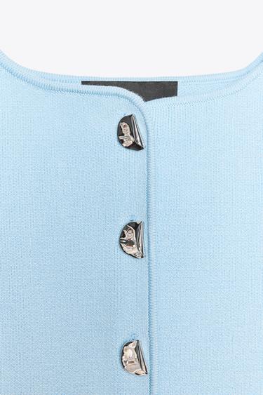 TOP CORSET MAILLE UNIE - Bleu de Zara - Image 6